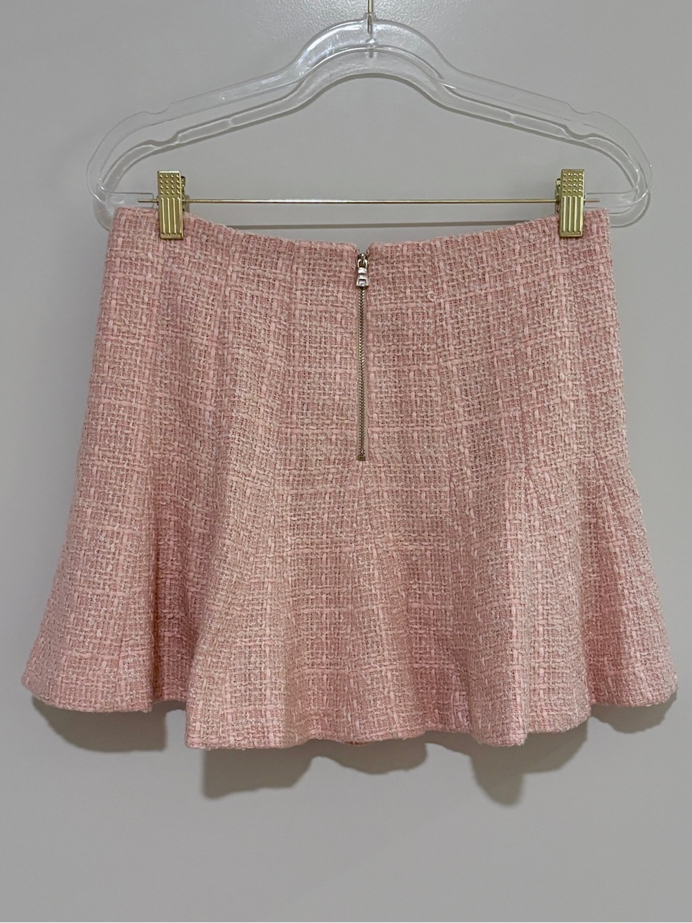Alice + Olivia pink “Zona” Godet-Pleated Tweed Miniskirt 💗 - Picture 2 of 7